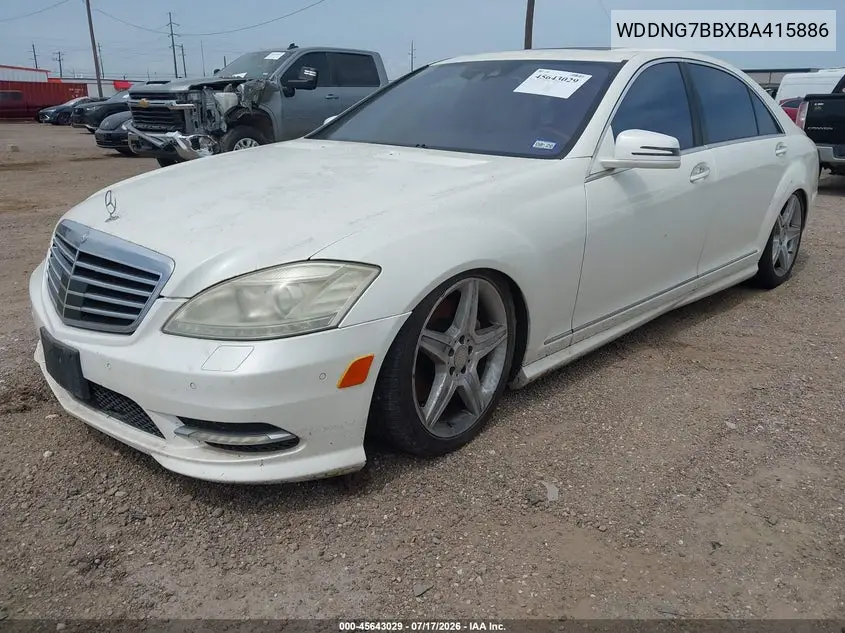 2011 Mercedes-Benz S 550 VIN: WDDNG7BBXBA415886 Lot: 45643029