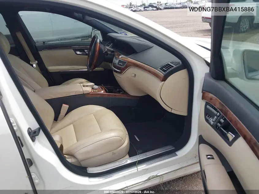 2011 Mercedes-Benz S 550 VIN: WDDNG7BBXBA415886 Lot: 45643029