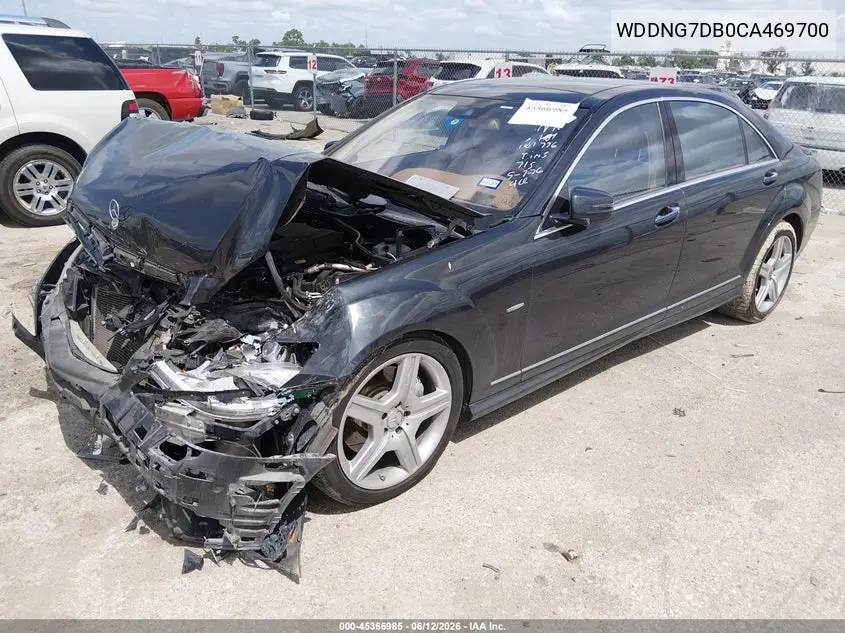 2012 Mercedes-Benz S 550 VIN: WDDNG7DB0CA469700 Lot: 45366985