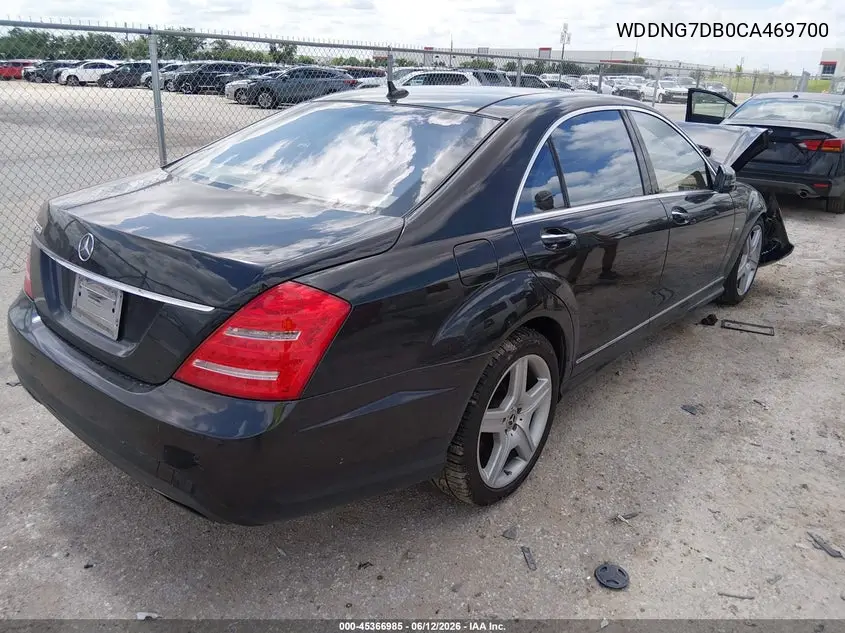 2012 Mercedes-Benz S 550 VIN: WDDNG7DB0CA469700 Lot: 45366985