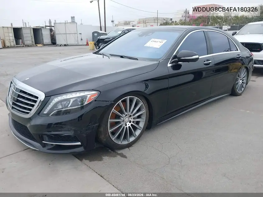 2015 Mercedes-Benz S 550 VIN: WDDUG8CB4FA180326 Lot: 45461745