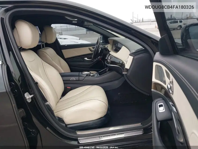 2015 Mercedes-Benz S 550 VIN: WDDUG8CB4FA180326 Lot: 45461745