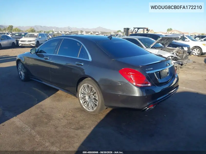 2015 Mercedes-Benz S 550 VIN: WDDUG8CB0FA172210 Lot: 45508566