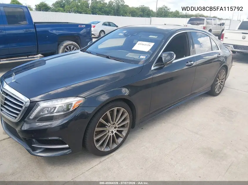 2015 Mercedes-Benz S 550 VIN: WDDUG8CB5FA115792 Lot: 45564326