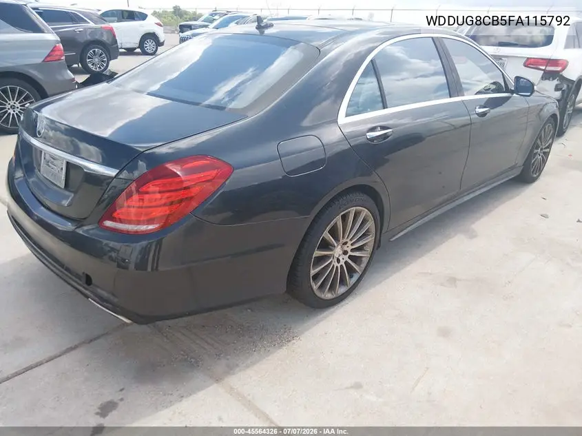 2015 Mercedes-Benz S 550 VIN: WDDUG8CB5FA115792 Lot: 45564326