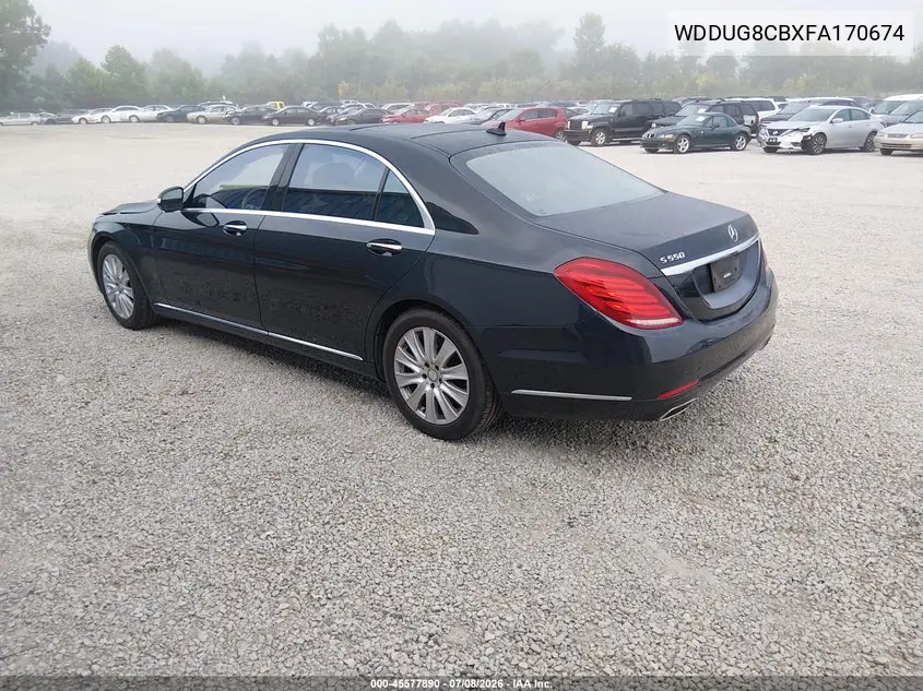 2015 Mercedes-Benz S 550 VIN: WDDUG8CBXFA170674 Lot: 45577890