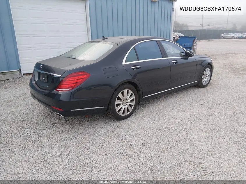 2015 Mercedes-Benz S 550 VIN: WDDUG8CBXFA170674 Lot: 45577890