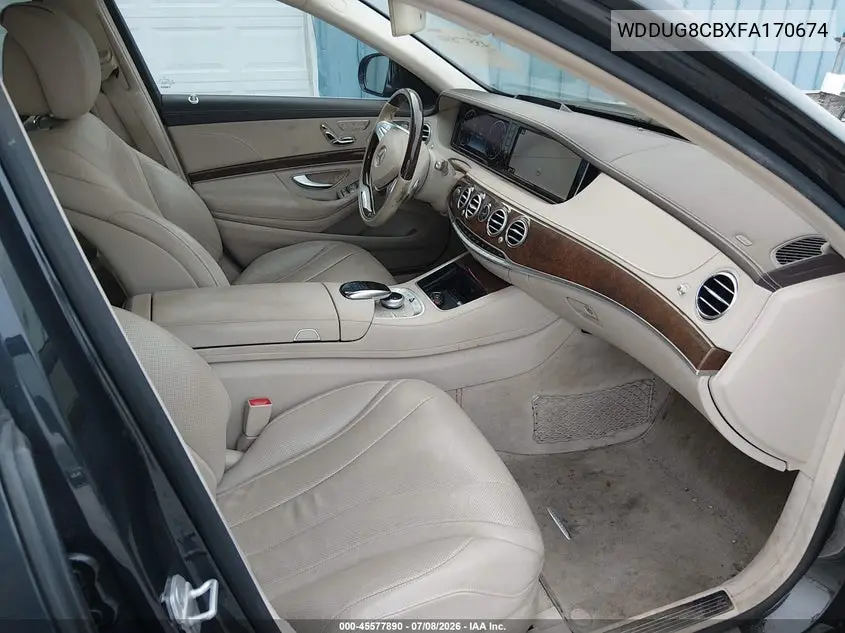 2015 Mercedes-Benz S 550 VIN: WDDUG8CBXFA170674 Lot: 45577890