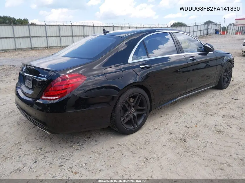 2015 Mercedes-Benz S 550 4Matic VIN: WDDUG8FB2FA141830 Lot: 45580215