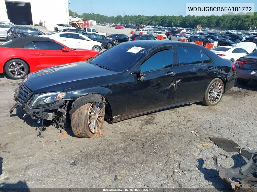 2015 Mercedes-Benz S 550 VIN: WDDUG8CB6FA181722 Lot: 45649852