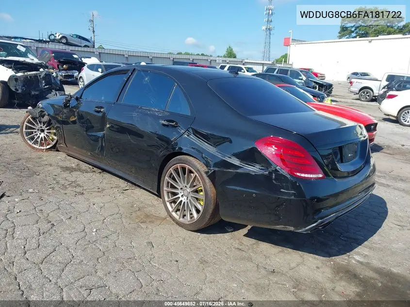 2015 Mercedes-Benz S 550 VIN: WDDUG8CB6FA181722 Lot: 45649852