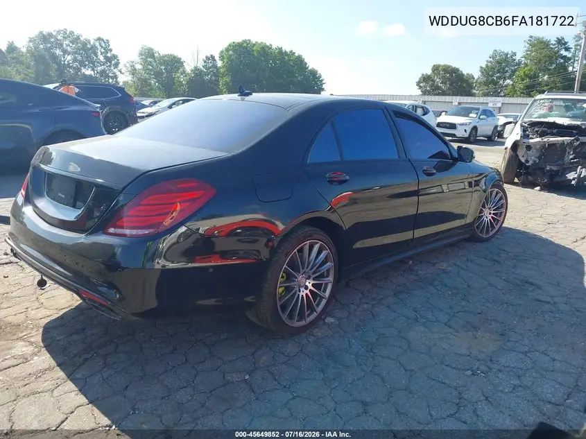 2015 Mercedes-Benz S 550 VIN: WDDUG8CB6FA181722 Lot: 45649852