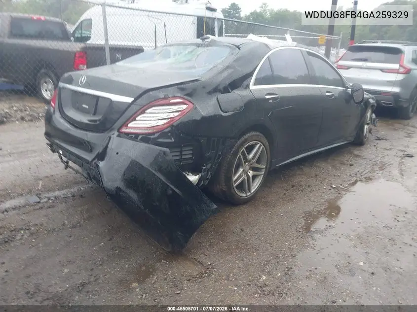 2016 Mercedes-Benz S 550 4Matic VIN: WDDUG8FB4GA259329 Lot: 45505701