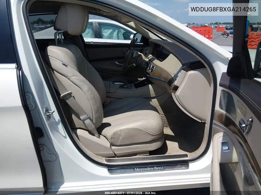 2016 Mercedes-Benz S 550 4Matic VIN: WDDUG8FBXGA214265 Lot: 45514371