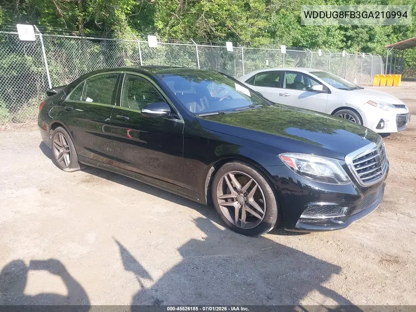 2016 Mercedes-Benz S 550 4Matic VIN: WDDUG8FB3GA210994 Lot: 45526185