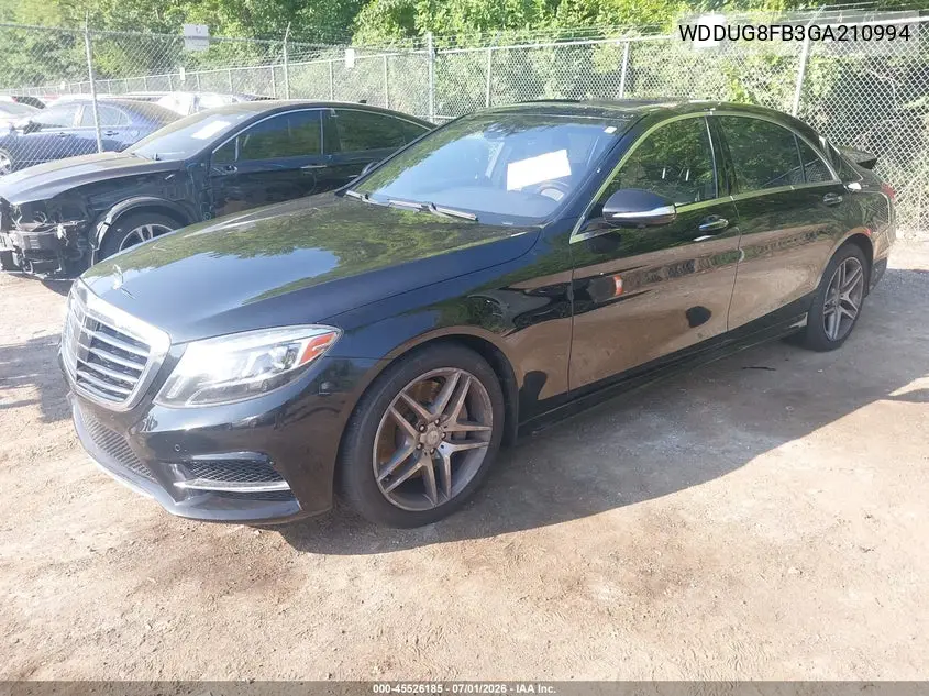 2016 Mercedes-Benz S 550 4Matic VIN: WDDUG8FB3GA210994 Lot: 45526185