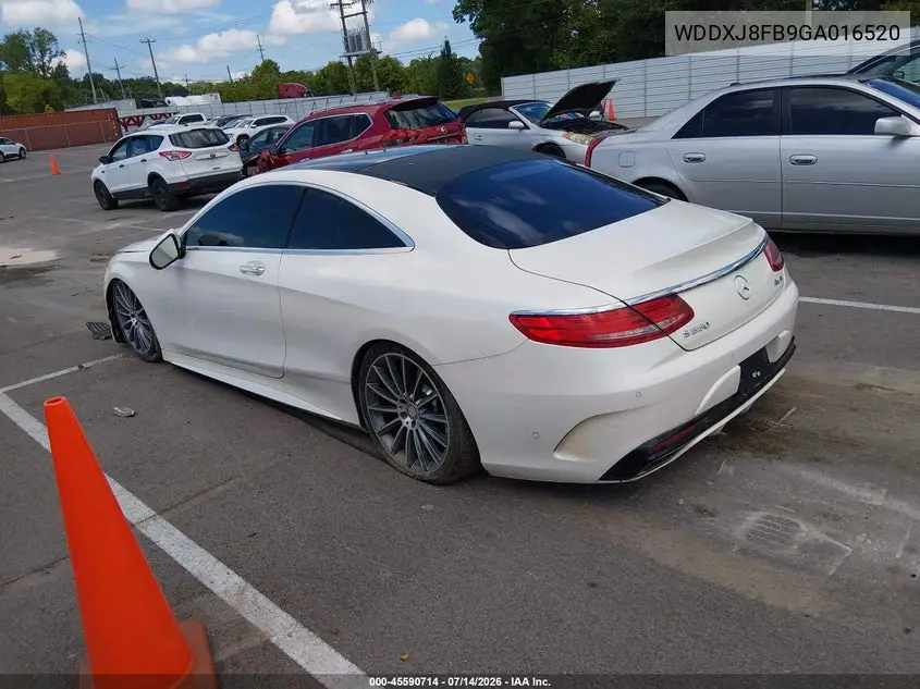 2016 Mercedes-Benz S 550 4Matic VIN: WDDXJ8FB9GA016520 Lot: 45590714