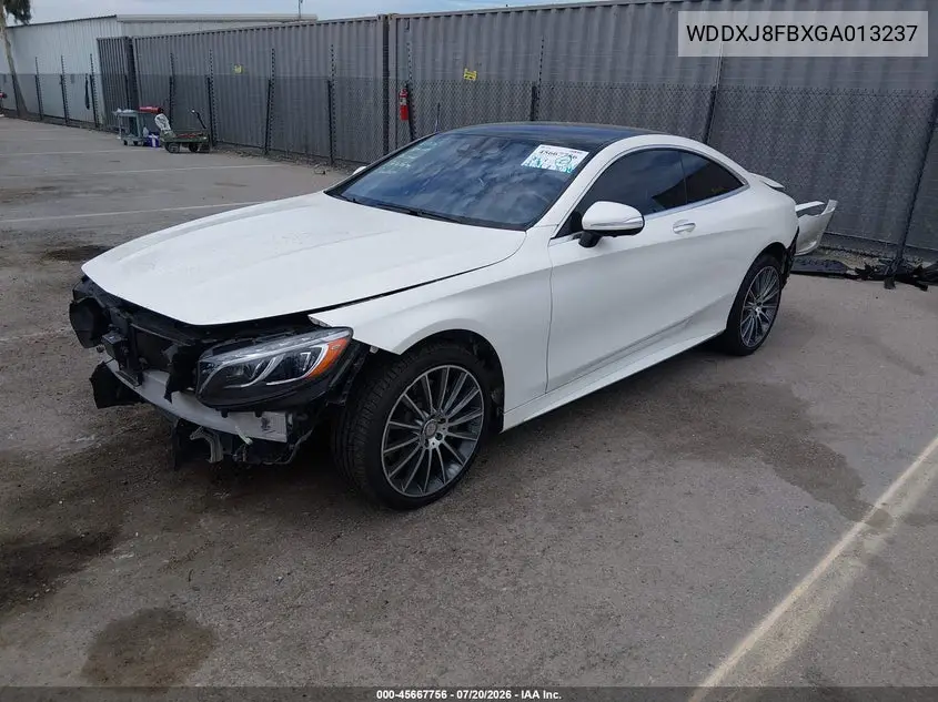 2016 Mercedes-Benz S 550 4Matic VIN: WDDXJ8FBXGA013237 Lot: 45667756
