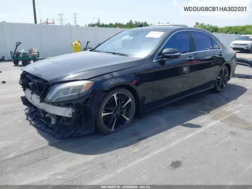2017 Mercedes-Benz S 550 VIN: WDDUG8CB1HA302031 Lot: 45595720