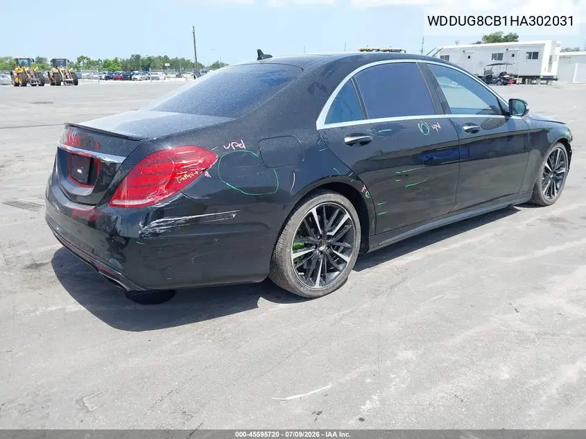 2017 Mercedes-Benz S 550 VIN: WDDUG8CB1HA302031 Lot: 45595720
