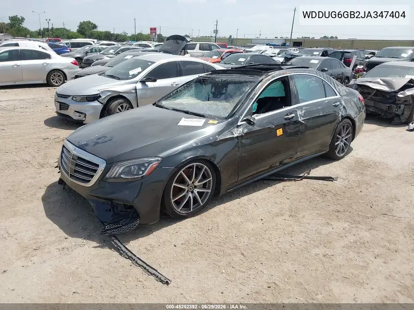 2018 Mercedes-Benz S 450 VIN: WDDUG6GB2JA347404 Lot: 45252392