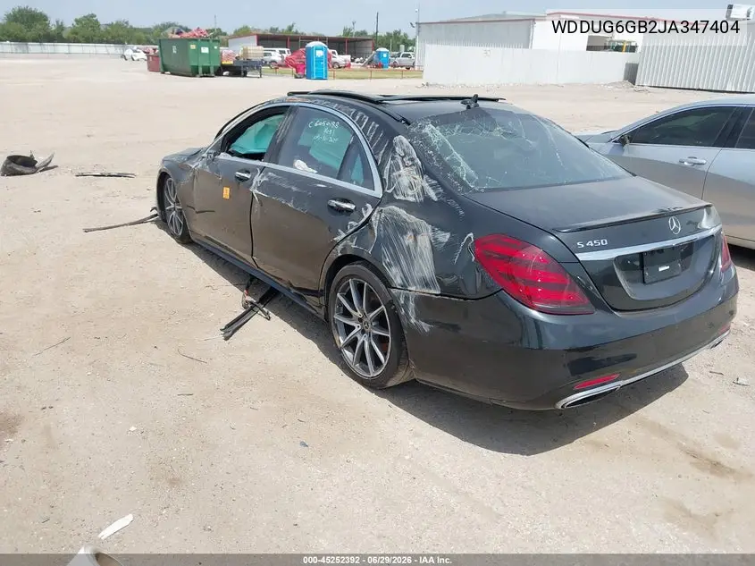 2018 Mercedes-Benz S 450 VIN: WDDUG6GB2JA347404 Lot: 45252392