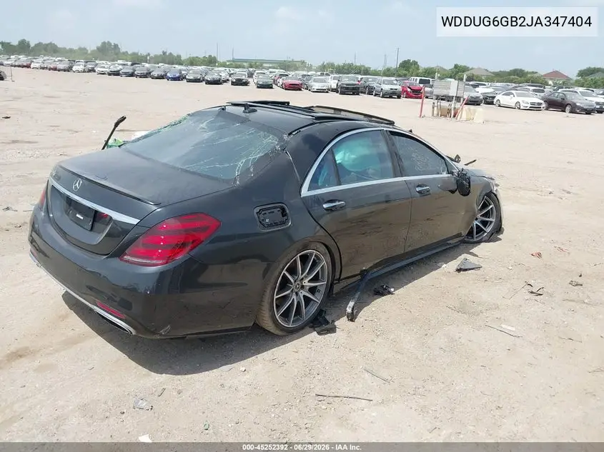 2018 Mercedes-Benz S 450 VIN: WDDUG6GB2JA347404 Lot: 45252392