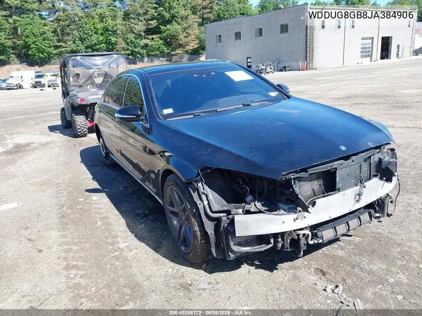 2018 Mercedes-Benz S 560 4Matic VIN: WDDUG8GB8JA384906 Lot: 45268172