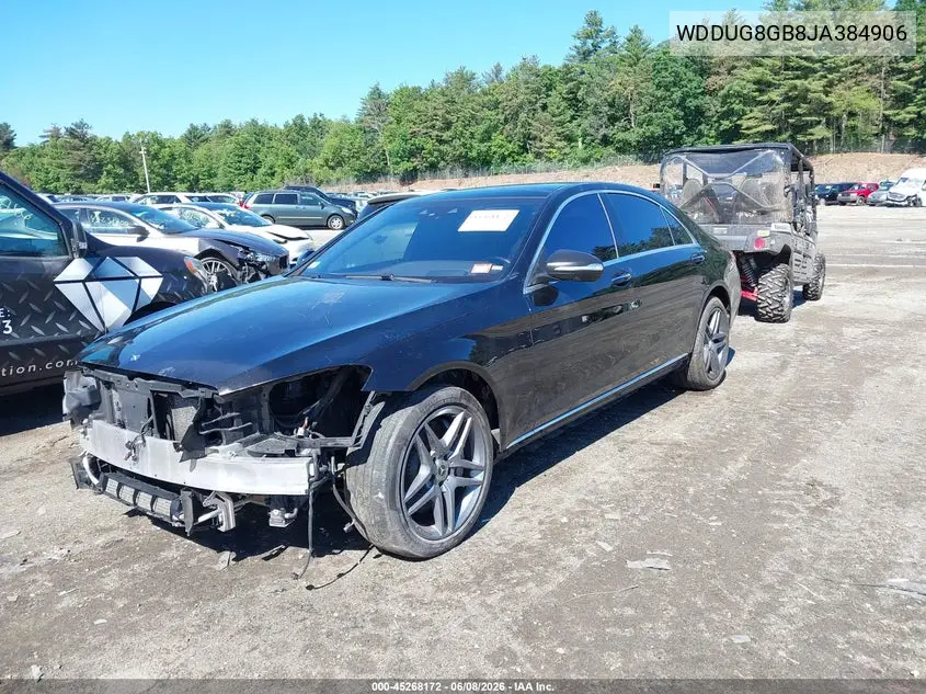 2018 Mercedes-Benz S 560 4Matic VIN: WDDUG8GB8JA384906 Lot: 45268172