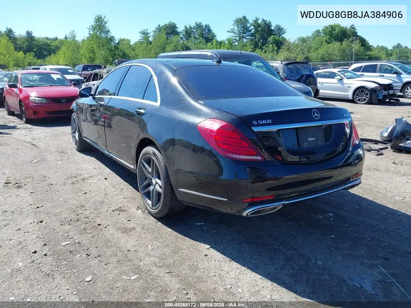2018 Mercedes-Benz S 560 4Matic VIN: WDDUG8GB8JA384906 Lot: 45268172