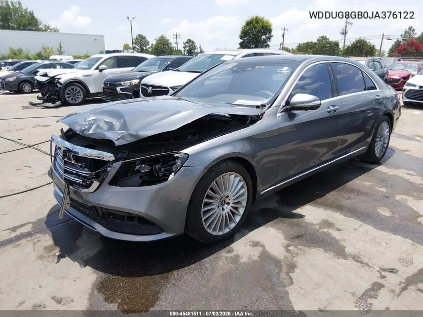 2018 Mercedes-Benz S 560 4Matic VIN: WDDUG8GB0JA376122 Lot: 45481511