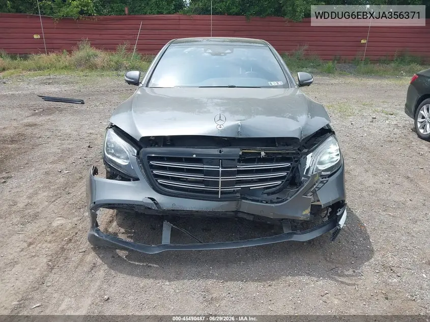 2018 Mercedes-Benz S 450 4Matic VIN: WDDUG6EBXJA356371 Lot: 45490487