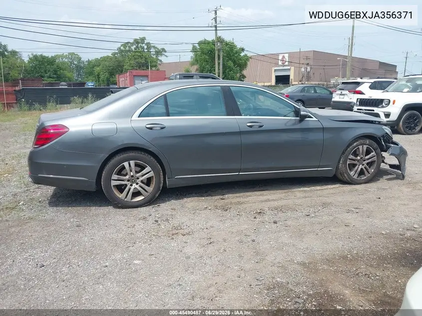 2018 Mercedes-Benz S 450 4Matic VIN: WDDUG6EBXJA356371 Lot: 45490487