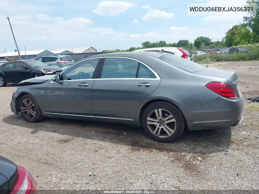 2018 Mercedes-Benz S 450 4Matic VIN: WDDUG6EBXJA356371 Lot: 45490487
