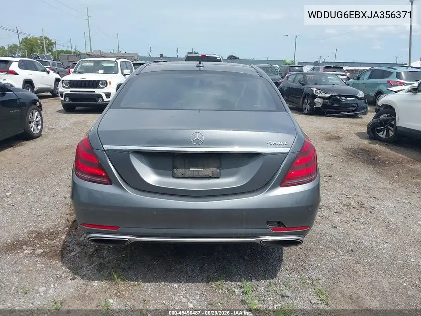 2018 Mercedes-Benz S 450 4Matic VIN: WDDUG6EBXJA356371 Lot: 45490487