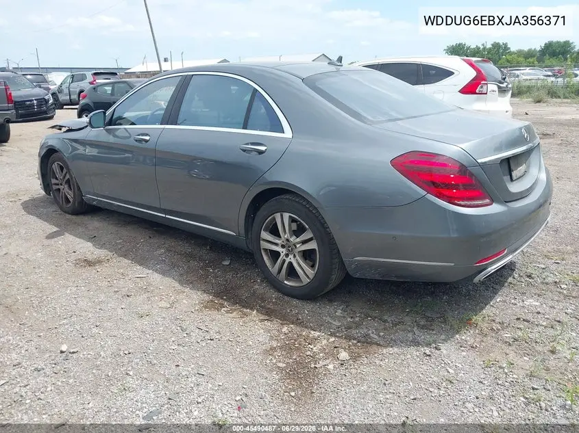 2018 Mercedes-Benz S 450 4Matic VIN: WDDUG6EBXJA356371 Lot: 45490487