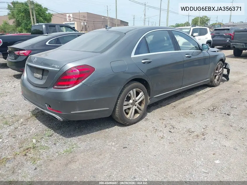 2018 Mercedes-Benz S 450 4Matic VIN: WDDUG6EBXJA356371 Lot: 45490487