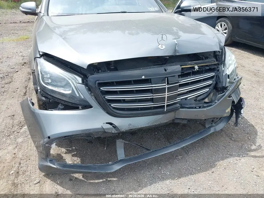 2018 Mercedes-Benz S 450 4Matic VIN: WDDUG6EBXJA356371 Lot: 45490487