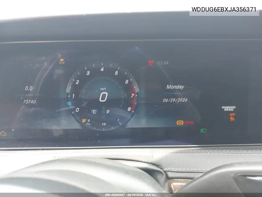 2018 Mercedes-Benz S 450 4Matic VIN: WDDUG6EBXJA356371 Lot: 45490487
