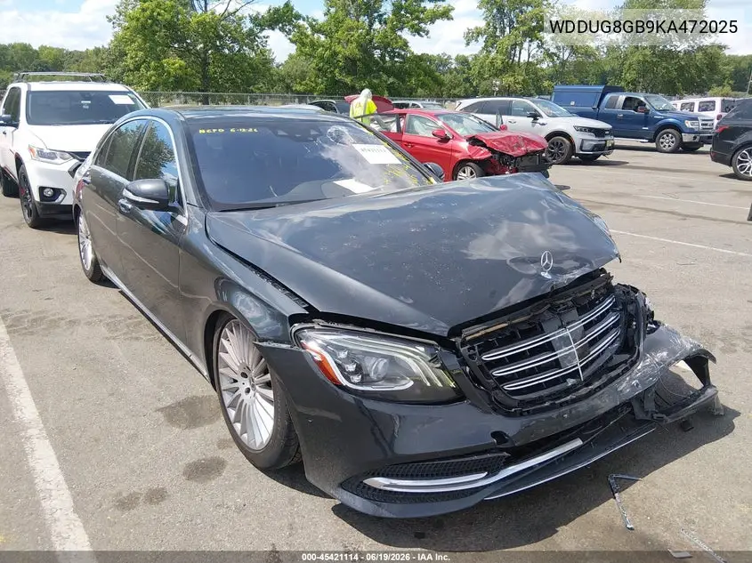 2019 Mercedes-Benz S 560 4Matic VIN: WDDUG8GB9KA472025 Lot: 45421114