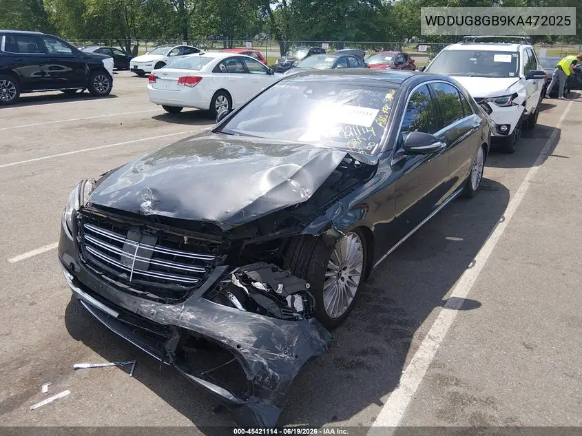 2019 Mercedes-Benz S 560 4Matic VIN: WDDUG8GB9KA472025 Lot: 45421114