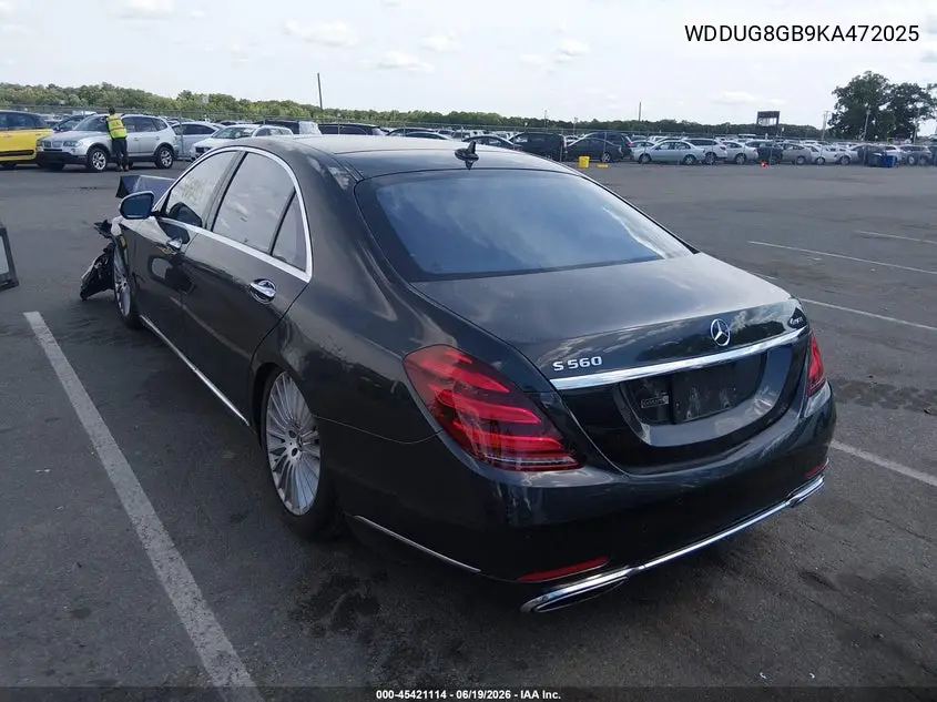 2019 Mercedes-Benz S 560 4Matic VIN: WDDUG8GB9KA472025 Lot: 45421114