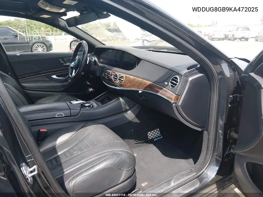 2019 Mercedes-Benz S 560 4Matic VIN: WDDUG8GB9KA472025 Lot: 45421114