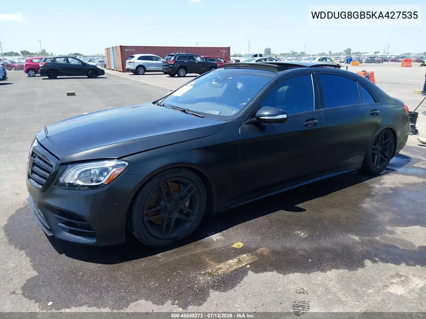 2019 Mercedes-Benz S 560 4Matic VIN: WDDUG8GB5KA427535 Lot: 45580272