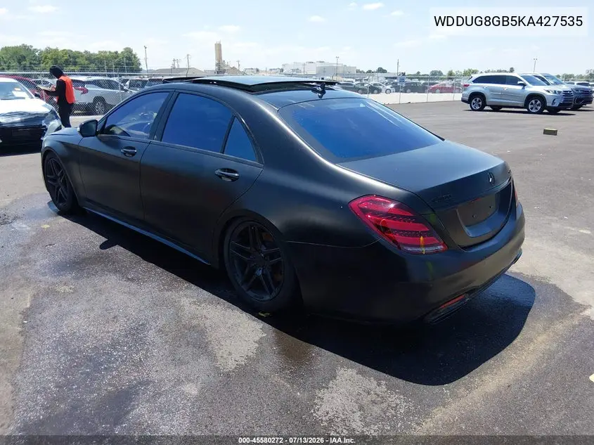 2019 Mercedes-Benz S 560 4Matic VIN: WDDUG8GB5KA427535 Lot: 45580272