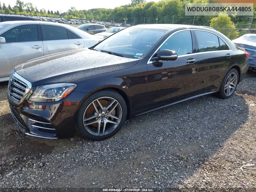 2019 Mercedes-Benz S 560 4Matic VIN: WDDUG8GB5KA444805 Lot: 45594557