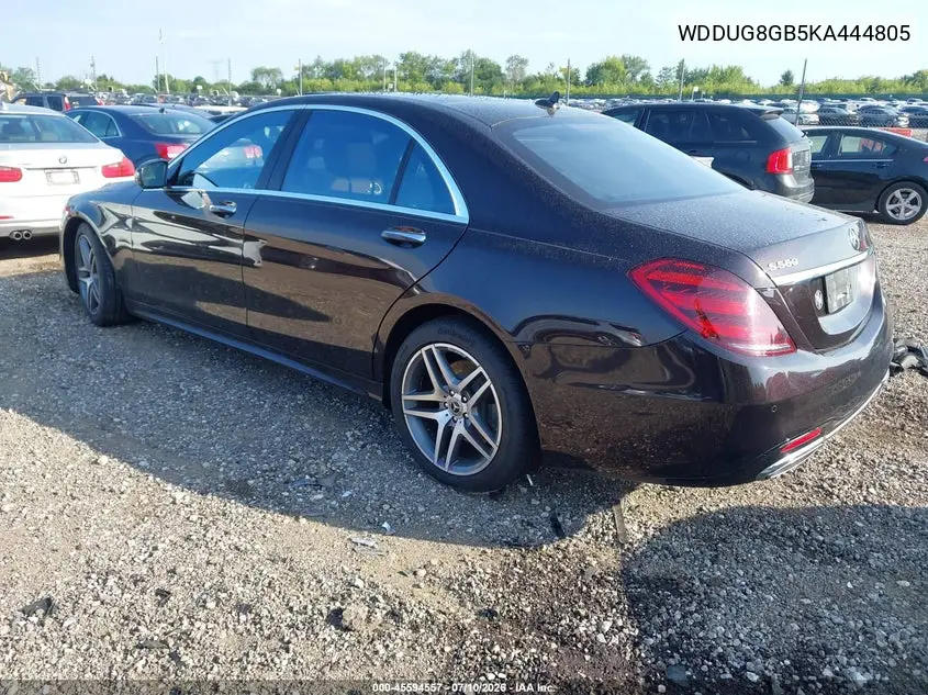 2019 Mercedes-Benz S 560 4Matic VIN: WDDUG8GB5KA444805 Lot: 45594557