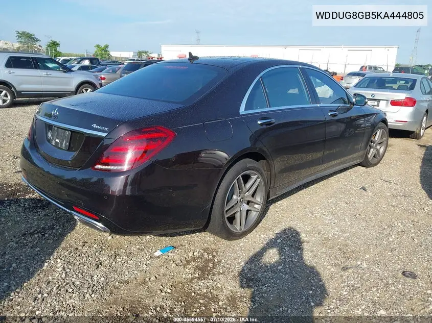 2019 Mercedes-Benz S 560 4Matic VIN: WDDUG8GB5KA444805 Lot: 45594557