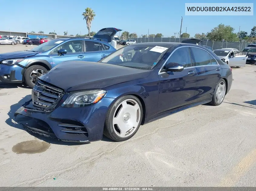 2019 Mercedes-Benz S 560 VIN: WDDUG8DB2KA425522 Lot: 45696124