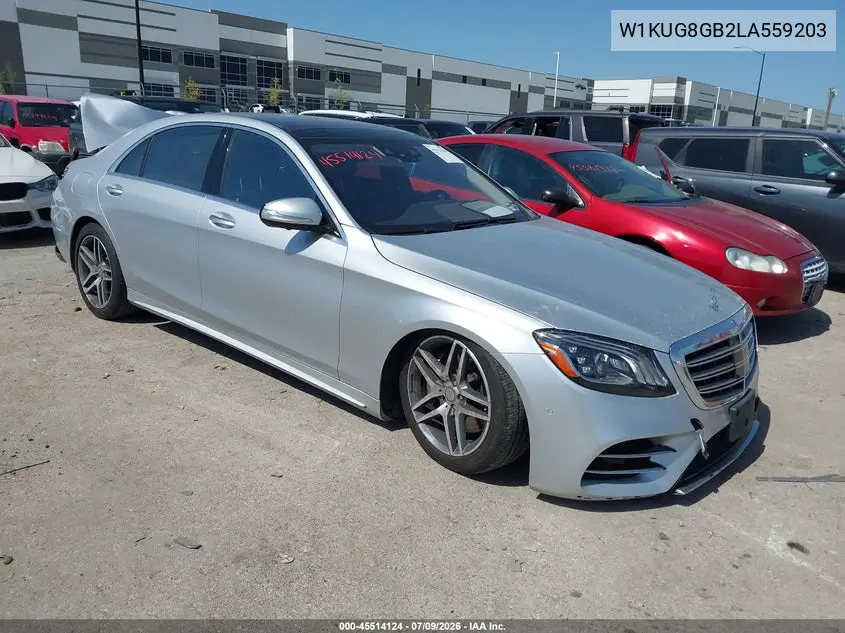 2020 Mercedes-Benz S 560 4Matic VIN: W1KUG8GB2LA559203 Lot: 45514124